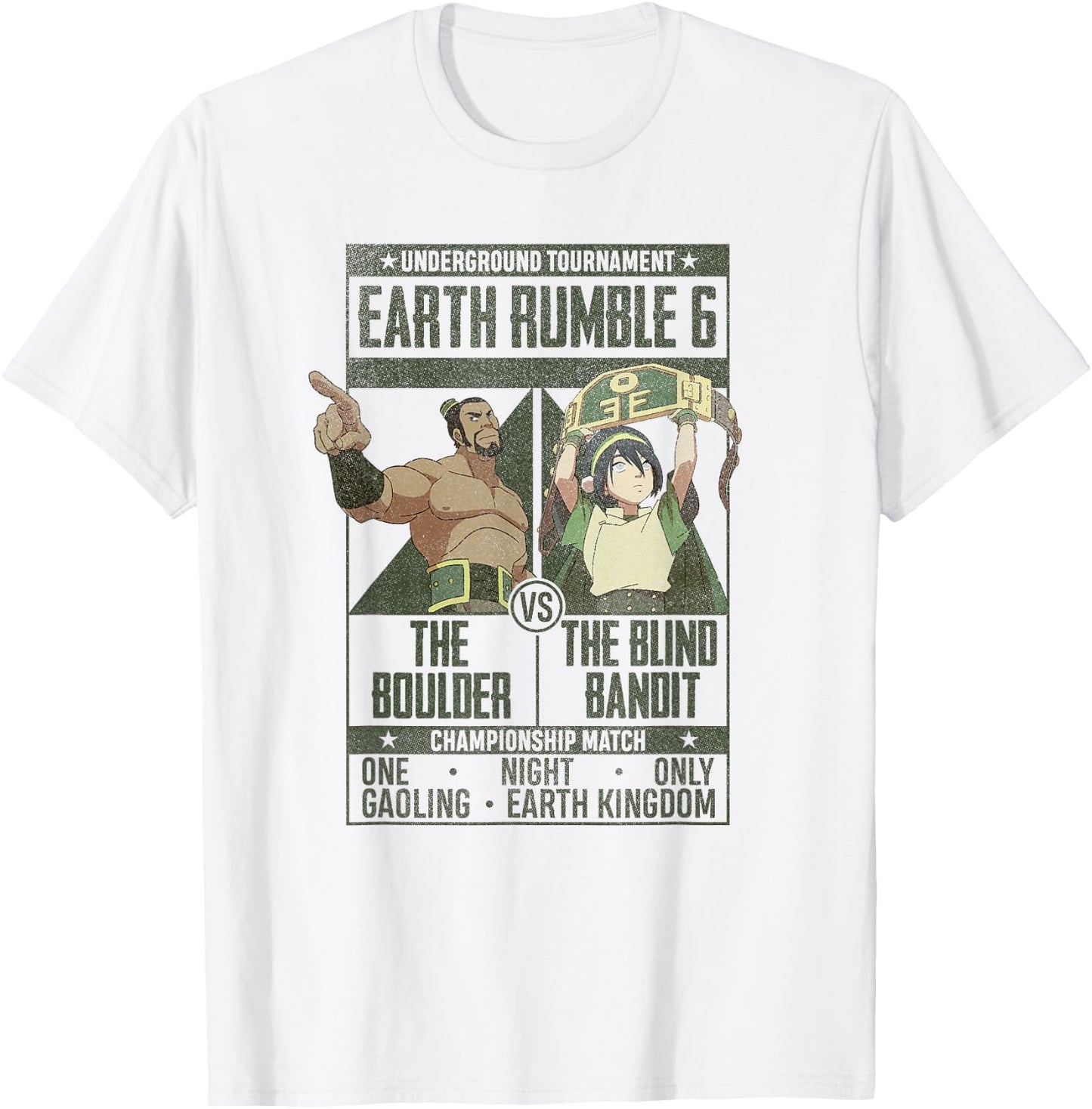 Avatar: The Last Airbender Boulder VS Blind Bandit Poster T-Shirt - T-Shirt | White