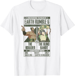 Avatar: The Last Airbender Boulder VS Blind Bandit Poster T-Shirt - T-Shirt | White