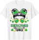 Shenanigans Squad Messy Bun St Patricks Day Girls T-Shirt - T-Shirt | White