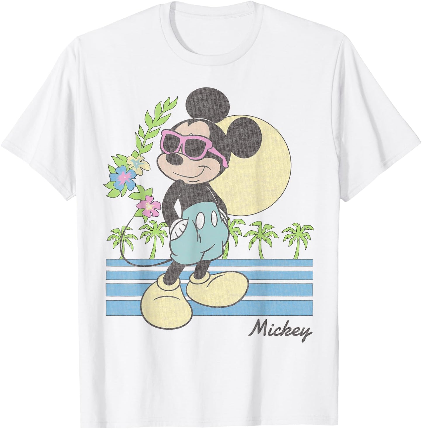 Disney Mickey and Friends Mickey Retro Beach Small T-Shirt - T-Shirt | White