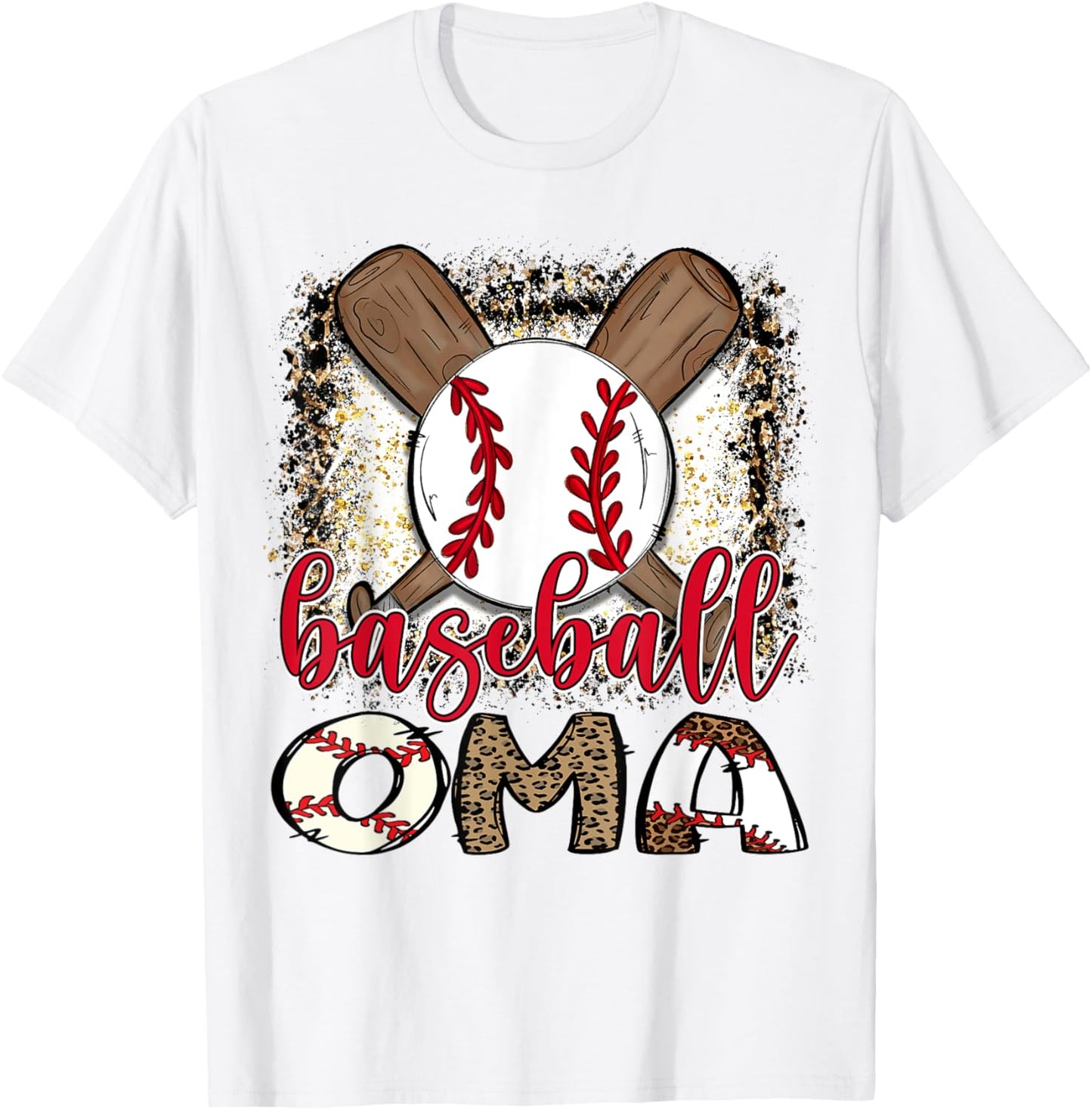 Baseball Oma Leopard Proud Ball Oma T-Shirt - T-Shirt | White