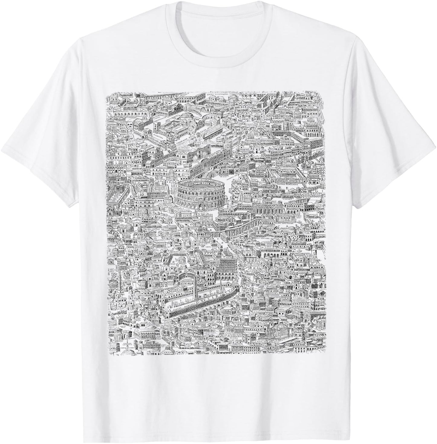 Old Rome Map Roads T-Shirt - T-Shirt | White
