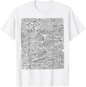 Old Rome Map Roads T-Shirt - T-Shirt | White