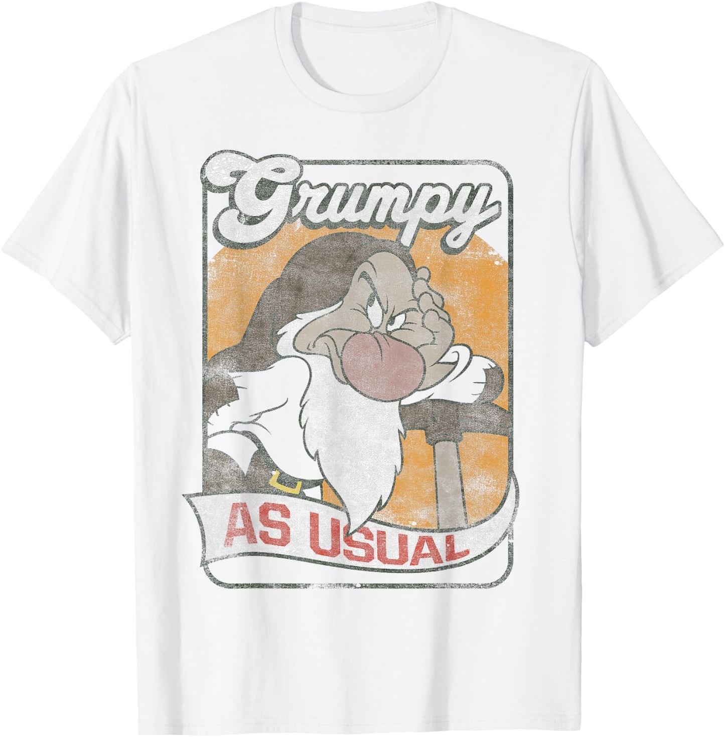 Disney Snow White Grumpy As Usual Vintage Card T-Shirt - T-Shirt | White