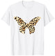 Cheetah Leopard Animal Print Butterfly T-Shirt - T-Shirt | White