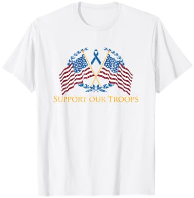 Support Our Troops Army United States Military Red T-Shirt - T-Shirt | White