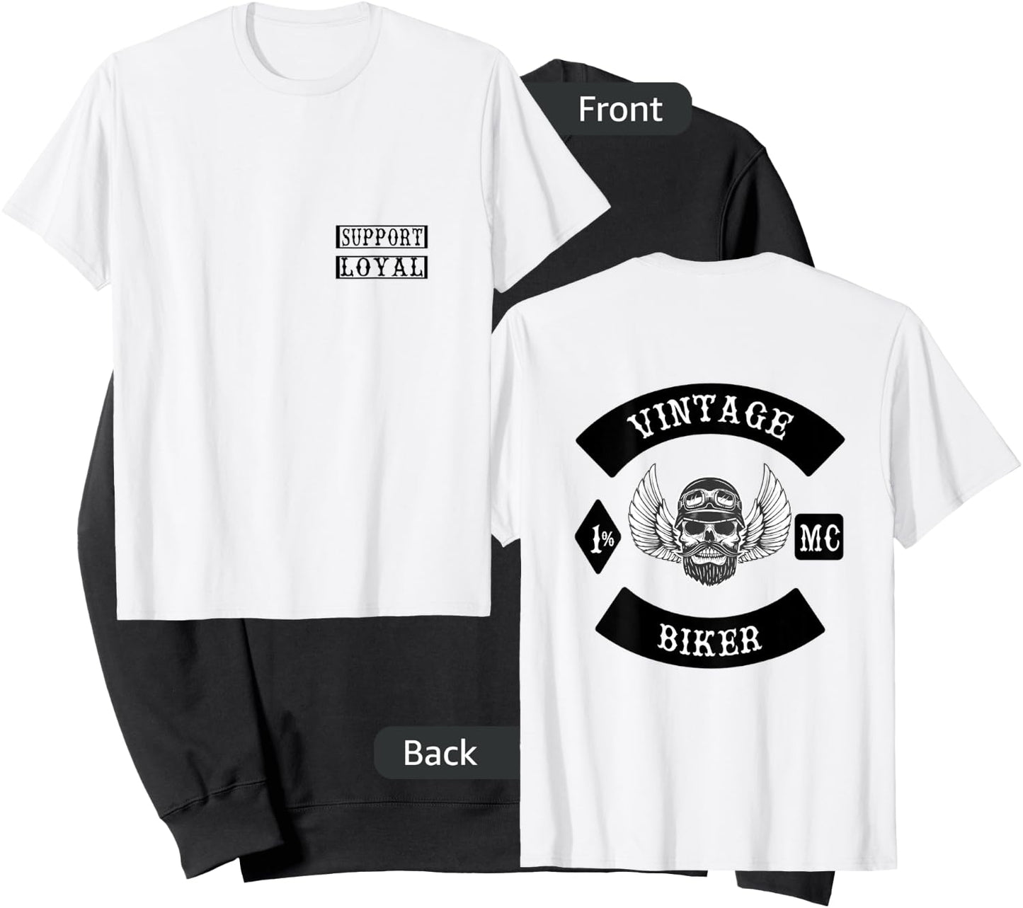 Vintage Biker Mc Patch Motorcycle Club Support Sweatshirt - Sweatshirt | Black