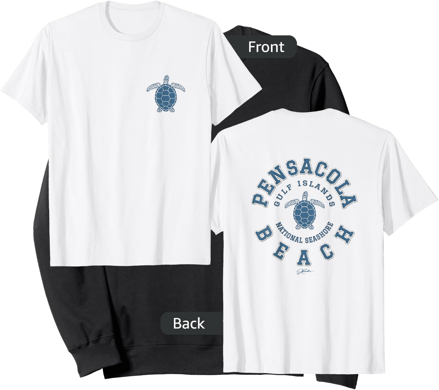 JCombs: Pensacola Beach, FL, Sea Turtle (Two-Sided) Sweatshirt - Sweatshirt | Black