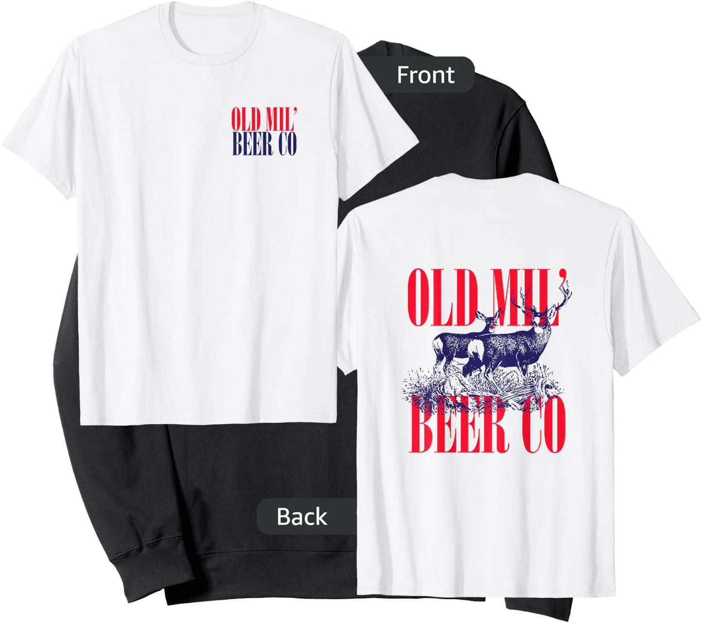 Old Milwaukee Beer Co Deer Sweatshirt - Sweatshirt | Black