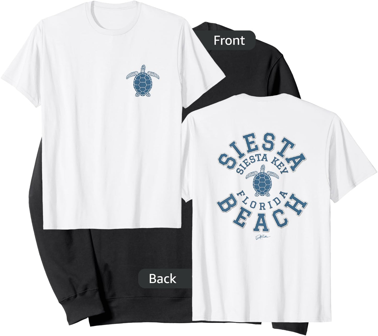JCombs: Siesta Beach, Siesta Key, FL, Sea Turtle (Two-Sided) Sweatshirt - Sweatshirt | Black