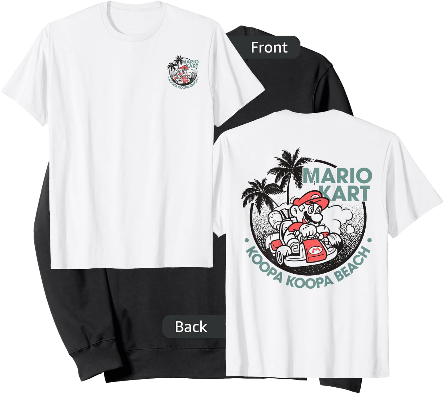 Mario Kart Koopa Koopa Beach Tropical Vintage Nintendo Badge Sweatshirt - Sweatshirt | Black
