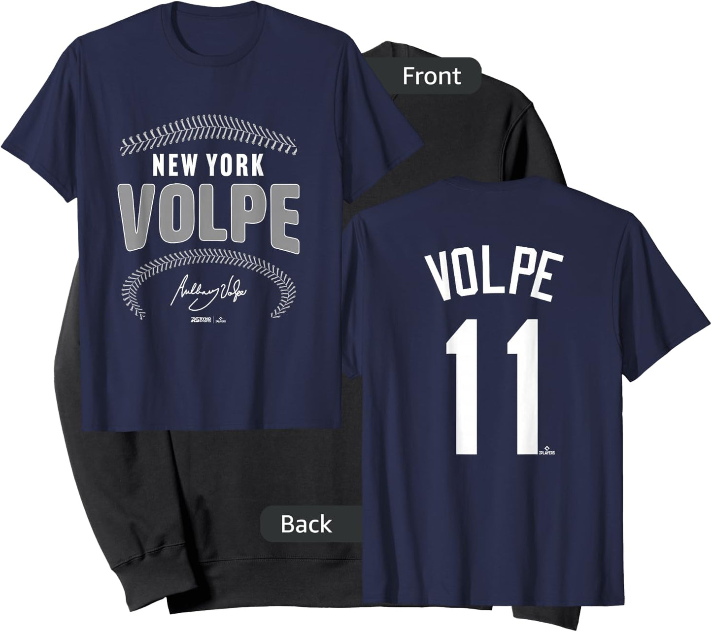 Anthony Volpe New York Baseball Name & Number (Front & Back) Sweatshirt - Sweatshirt | Black