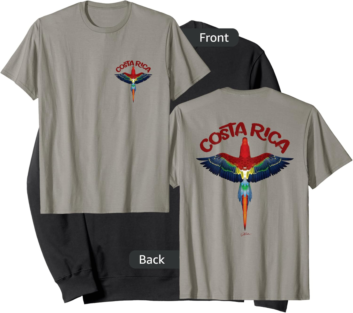 JCombs: Costa Rica Scarlet Macaw (Two-Sided) Sweatshirt - Sweatshirt | Black