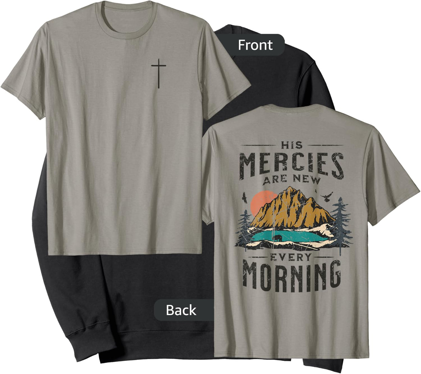 His Mercies Are New Every Morning Christian (On Back) Sweatshirt - Sweatshirt | Black