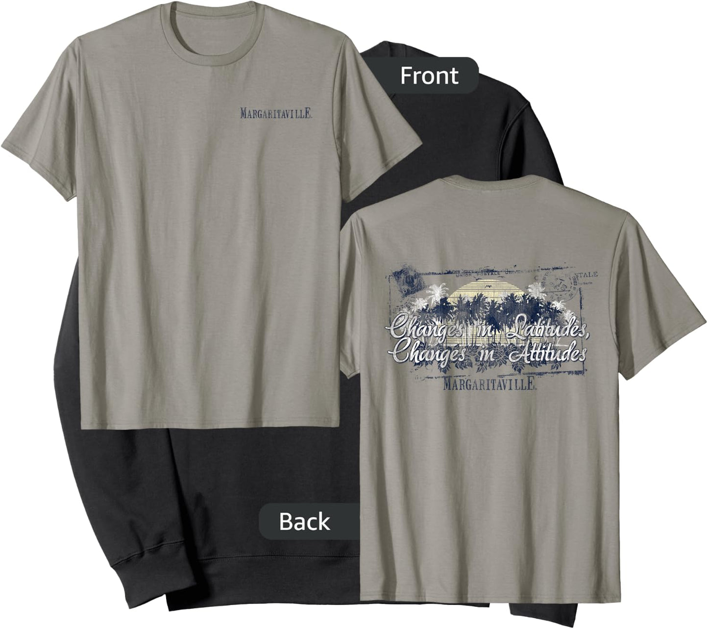 Margaritaville Changes in Latitudes, Changes in Attitudes Heather Grey Women's Classic Fit Cotton/Polyester Blend Sweatshirt - Sweatshirt | Black