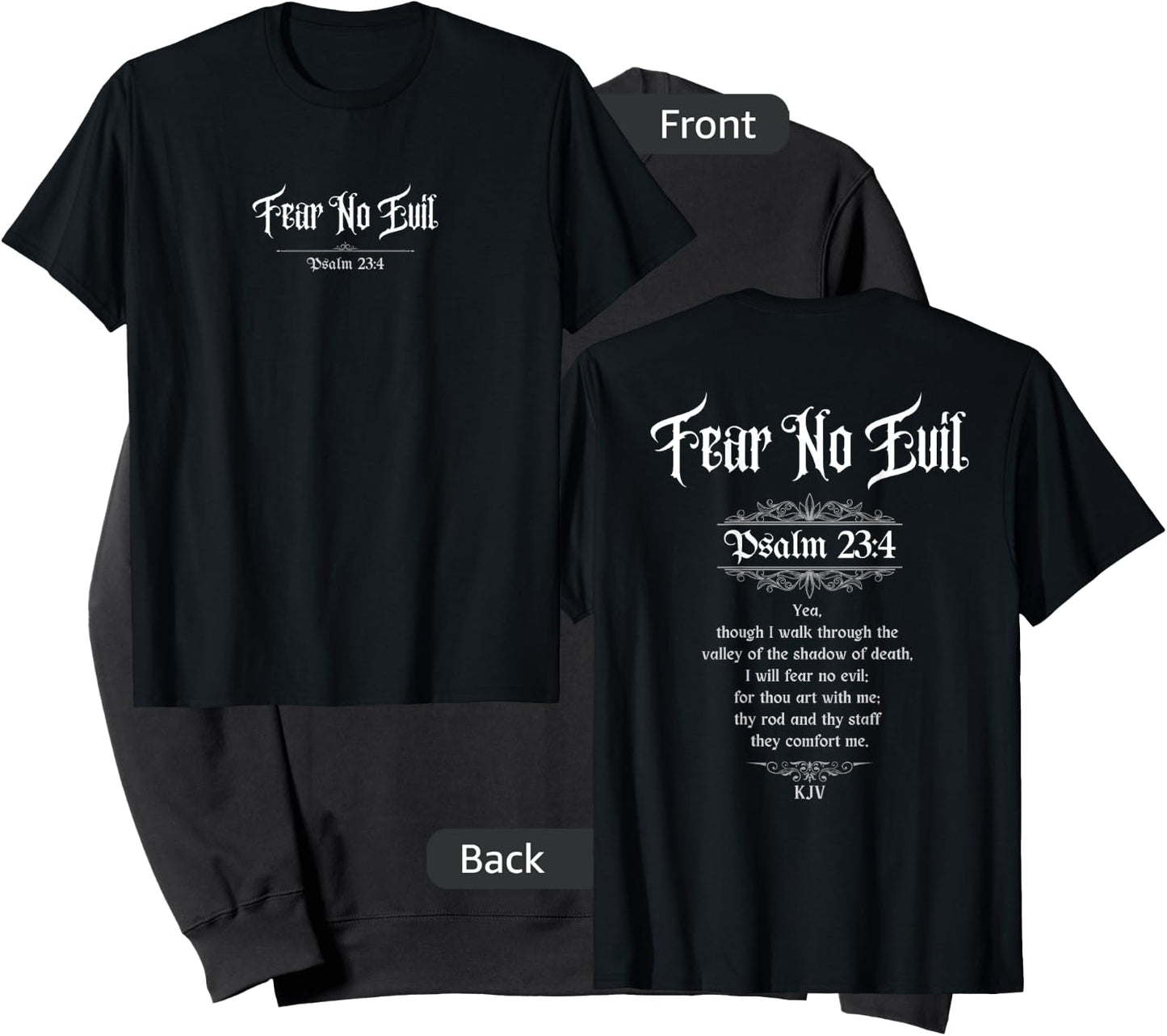 Jedidiah Sousa Fear No Evil Psalm 23:4 Women's Black Cotton Sweatshirt - Sweatshirt | Black