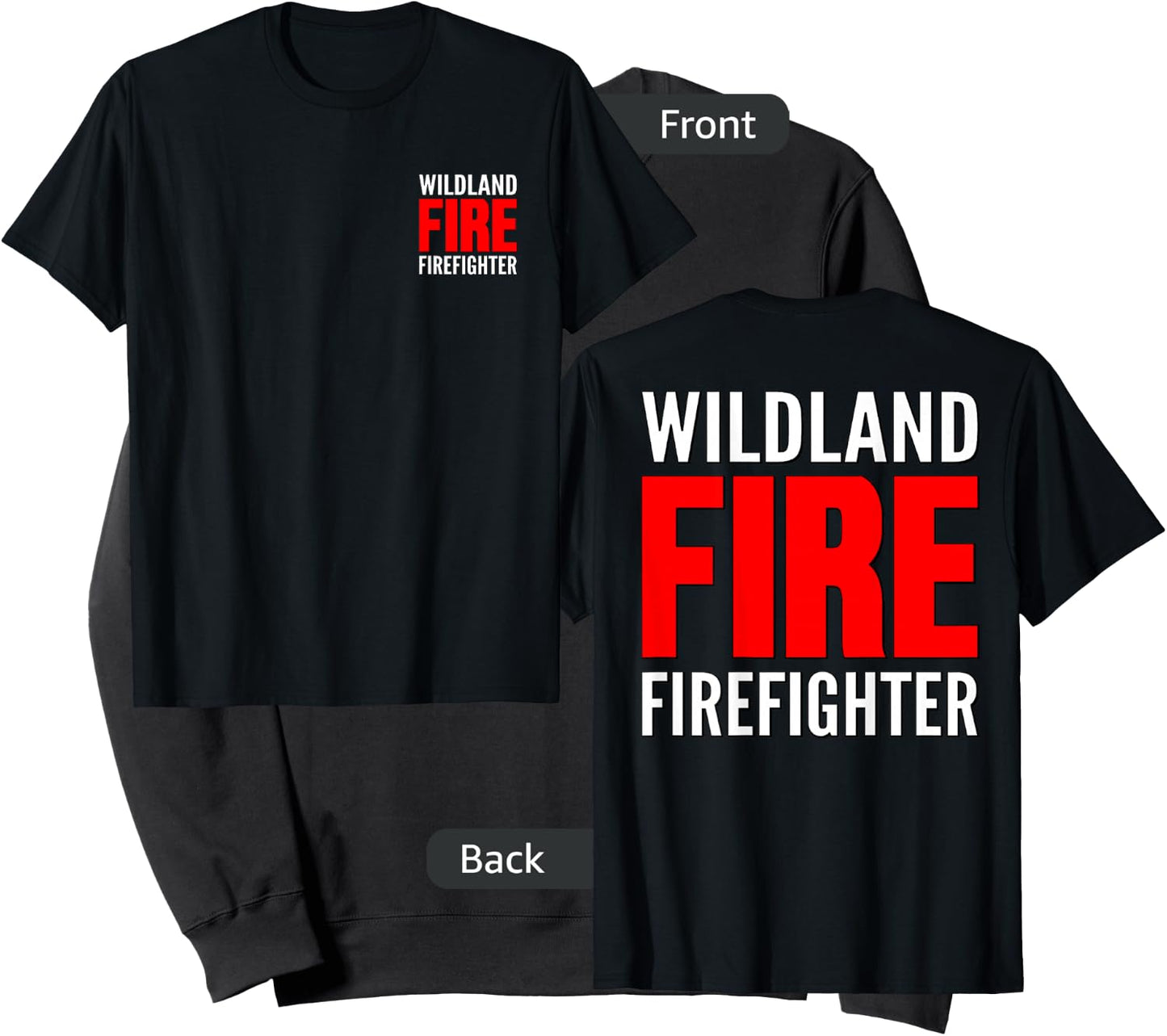 Wildland Fire Firefighter Fireman Rescue Crew Forest Uniform Sweatshirt - Sweatshirt | Black