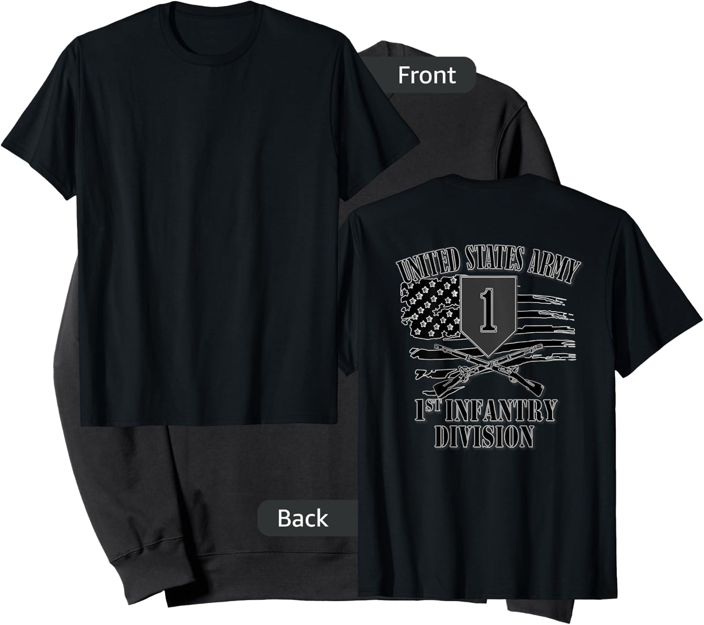 U.S. Army 1st Infantry Division (Back Design) Sweatshirt - Sweatshirt | Black