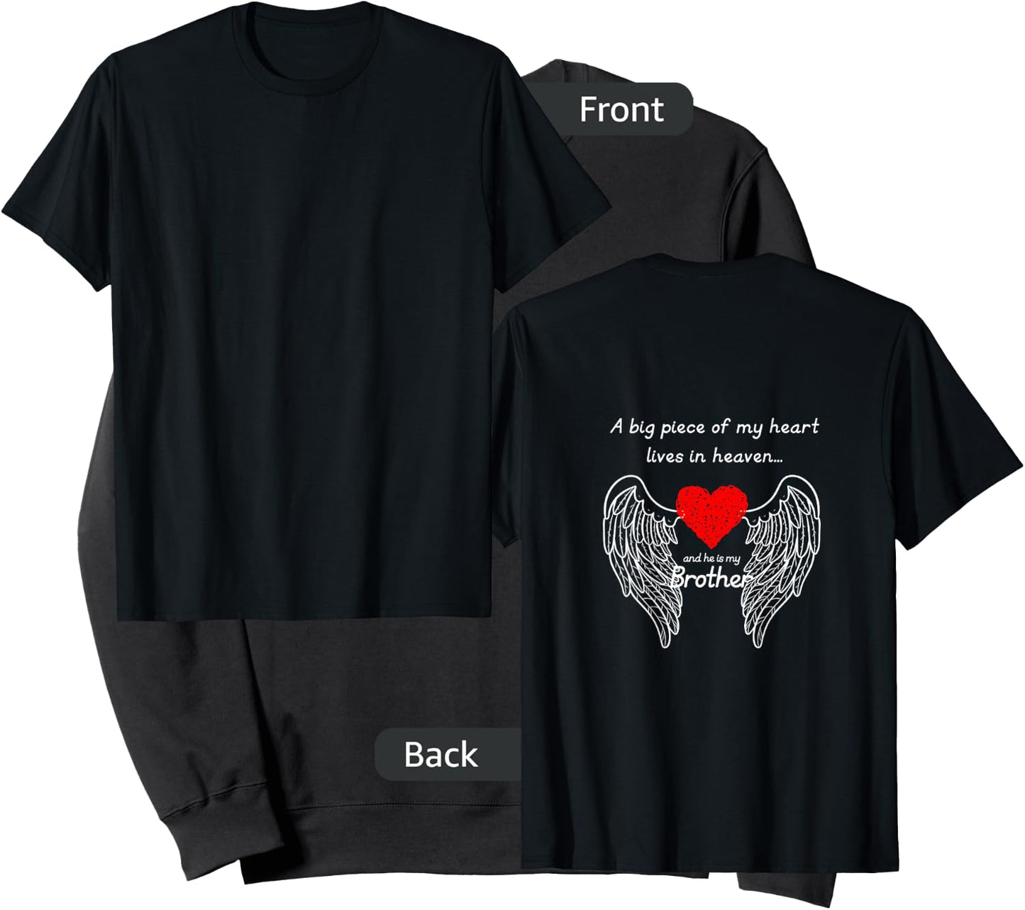 A Big Piece of My Heart Lives in Heaven and He is My Brother Sweatshirt - Sweatshirt | Black