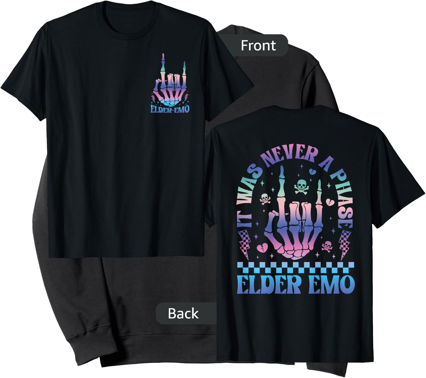Elder Emo 2 Sided Elder Emo Club It was Never A Phase Sweatshirt - Sweatshirt | Black