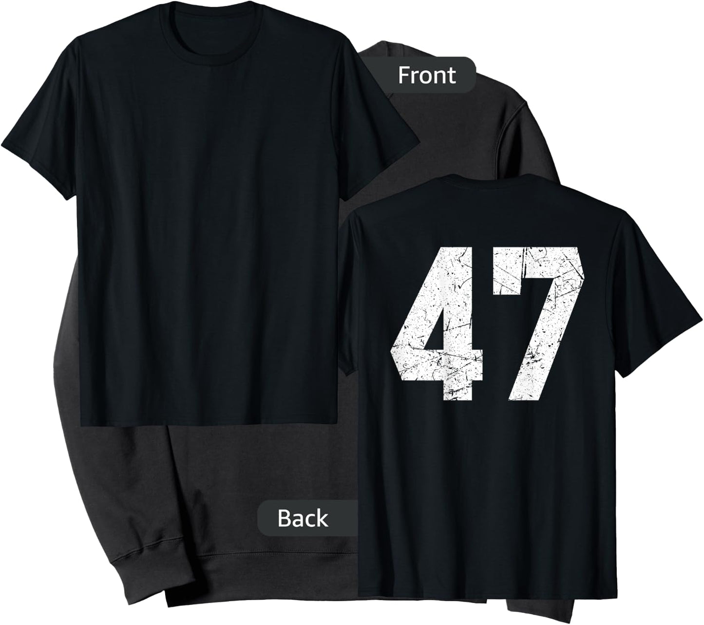 #47 Jersey Uniform Varsity Sports Number, 47th Birthday Sweatshirt - Sweatshirt | Black