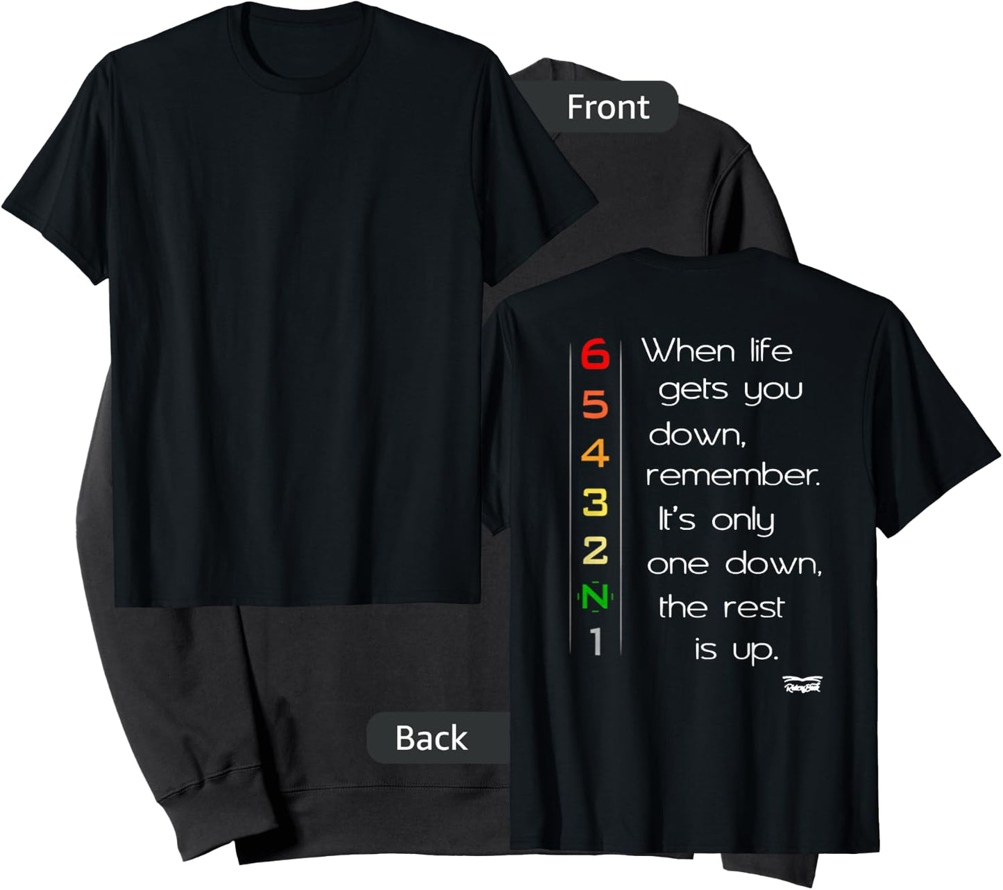 When life gets you down Motorcycle Motorbike Gears On Back Sweatshirt - Sweatshirt | Black