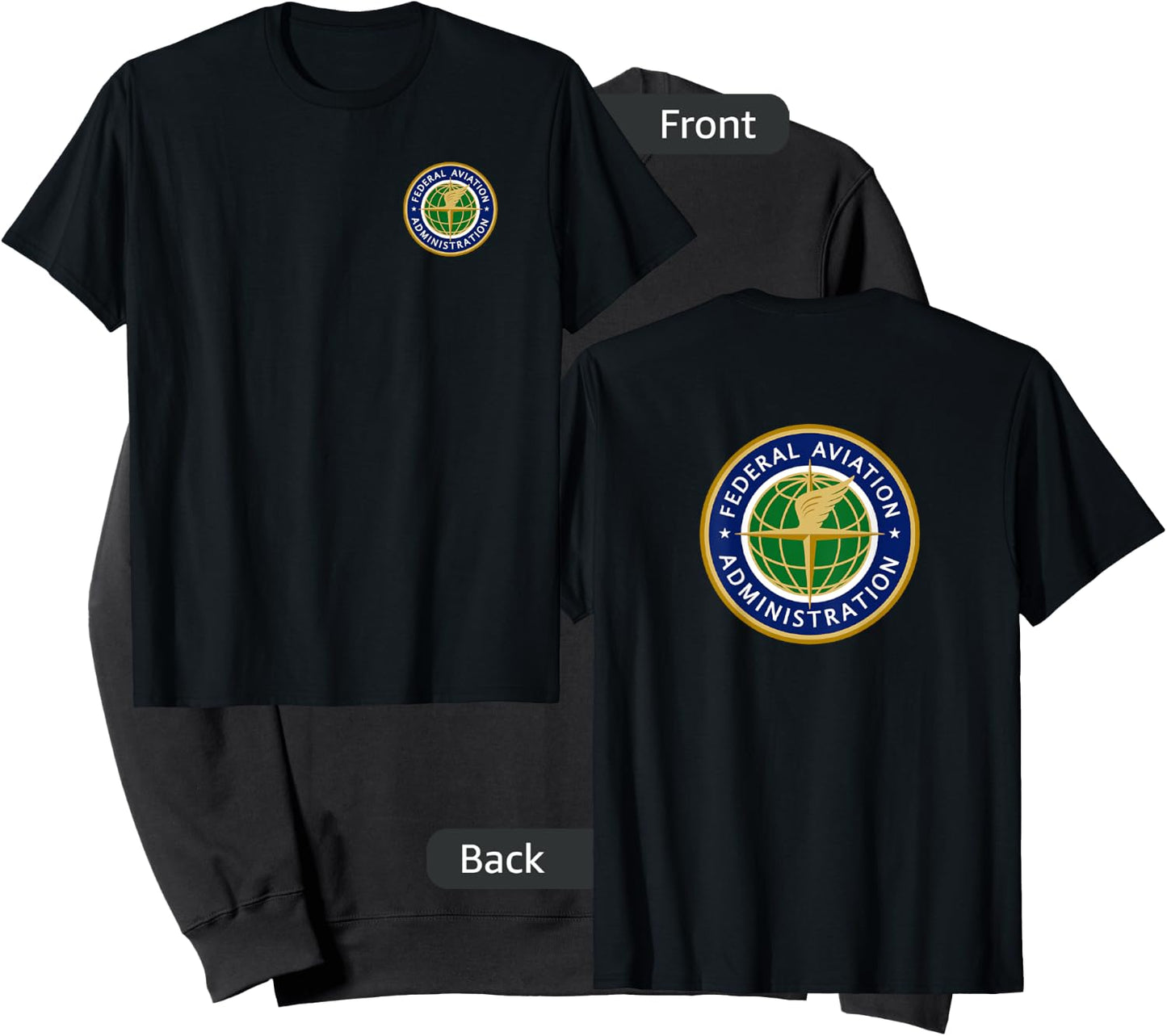 Federal FAA Shirts & Gifts Retired US FAA - Men's Aviation Theme Black Short Sleeve - Small Sweatshirt - Sweatshirt | Black