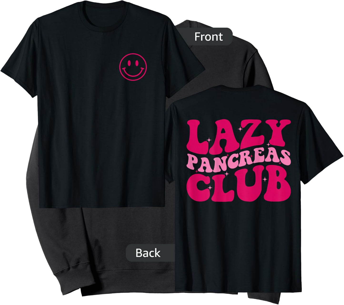 Lazy Pancreas Club Diabetes Awareness Groovy Apparel Sweatshirt - Sweatshirt | Black