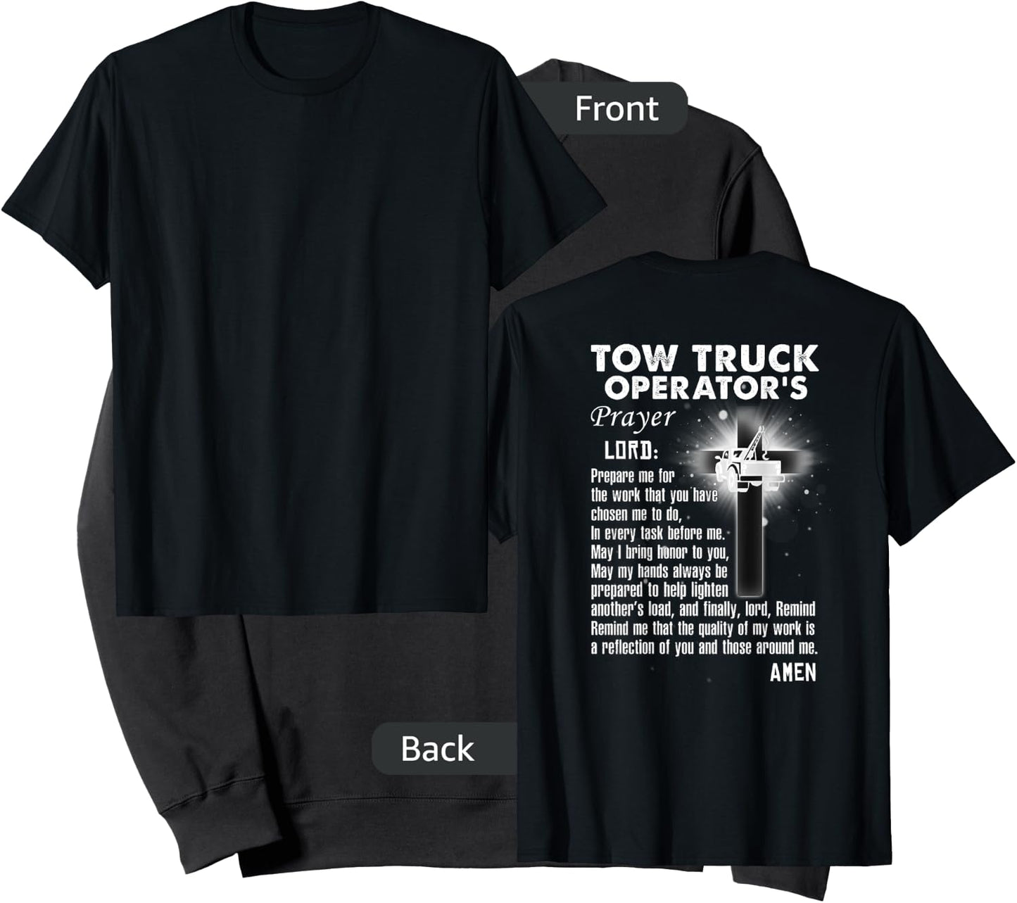 Proud Tow Truck Operator Prayer Sweatshirt - Sweatshirt | Black