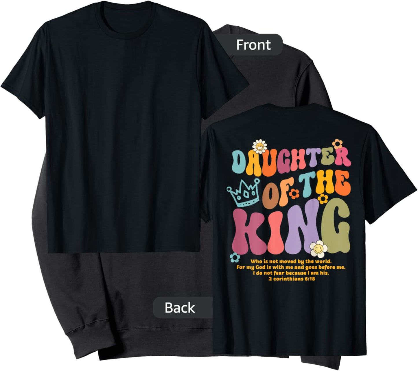 Christian Bible Verse Daughter of-the King Corinthians 6:18 Sweatshirt - Sweatshirt | Black