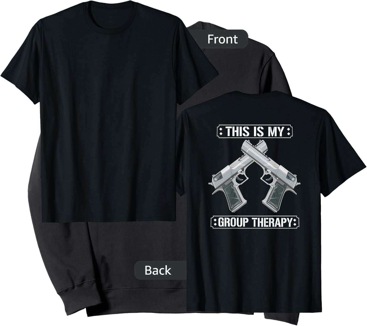 Funny Guns Are My Therapy - Gun - Amendment Saying (on back) Sweatshirt - Sweatshirt | Black
