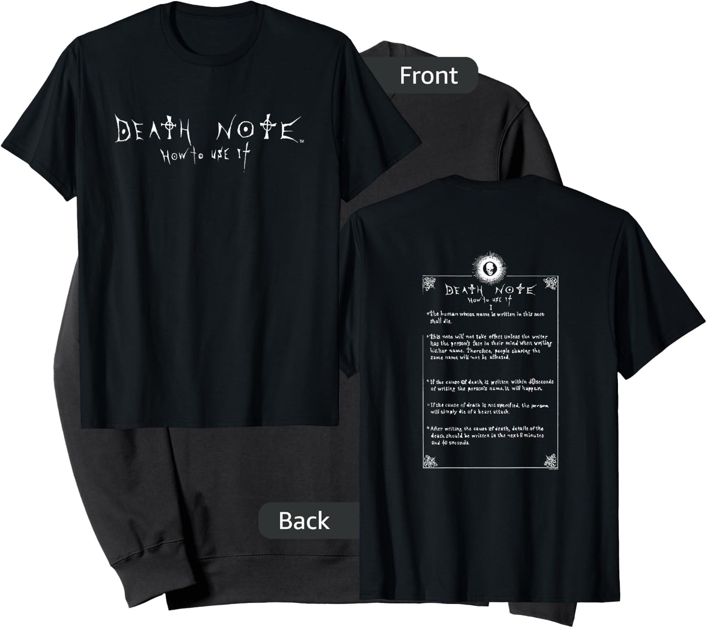Death Note How to Use It Front and Back Anime Sweatshirt - Sweatshirt | Black