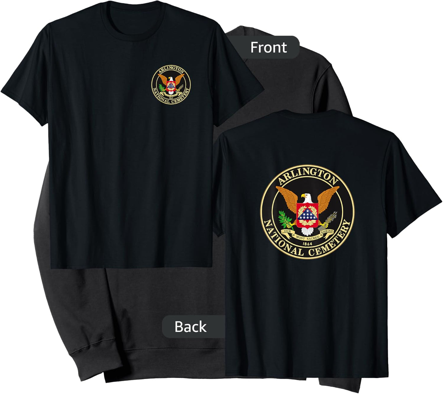 FRONT & BACK Arlington National Cemetery Sweatshirt - Sweatshirt | Black