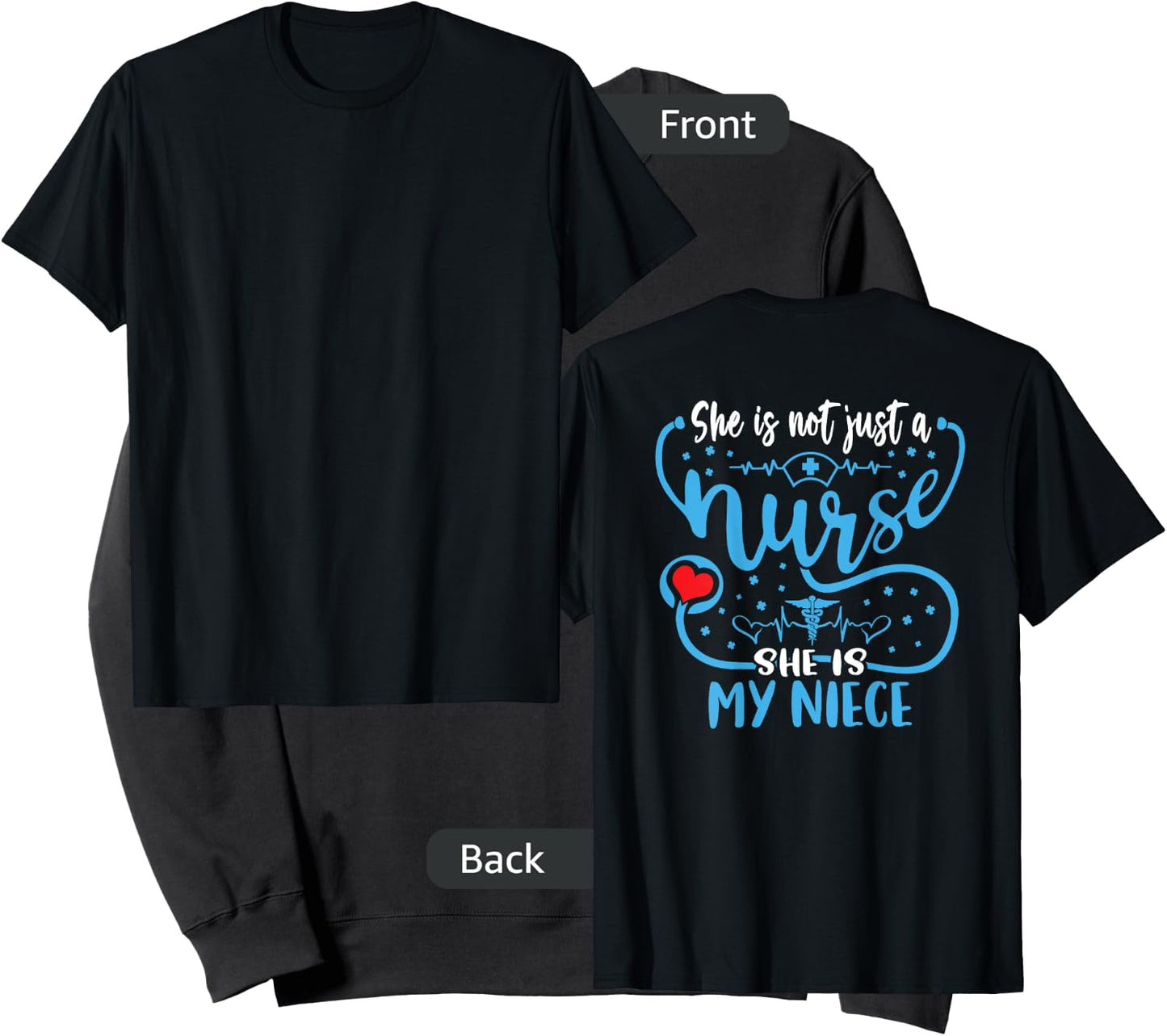 My Niece Is A Nurse Proud Nurse's Aunt Uncle RN LPN Family Sweatshirt - Sweatshirt | Black