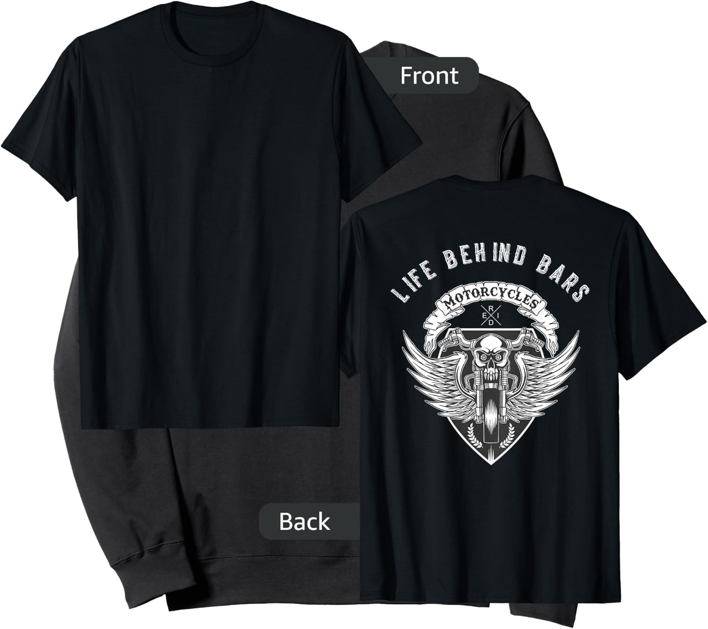 Life Behind Bars Motorcycle Skull - on back Sweatshirt - Sweatshirt | Black