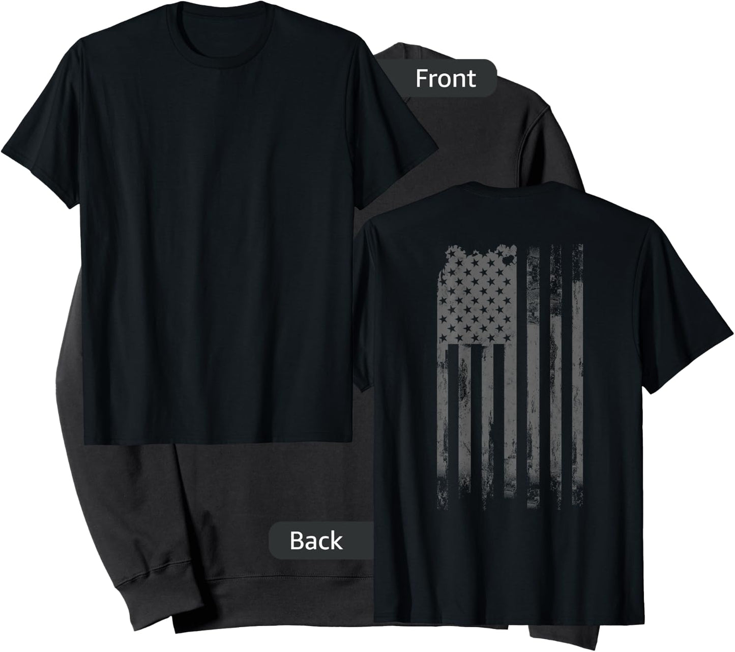 Vintage Patriotic Distressed America USA Flag Sweatshirt - Sweatshirt | Black
