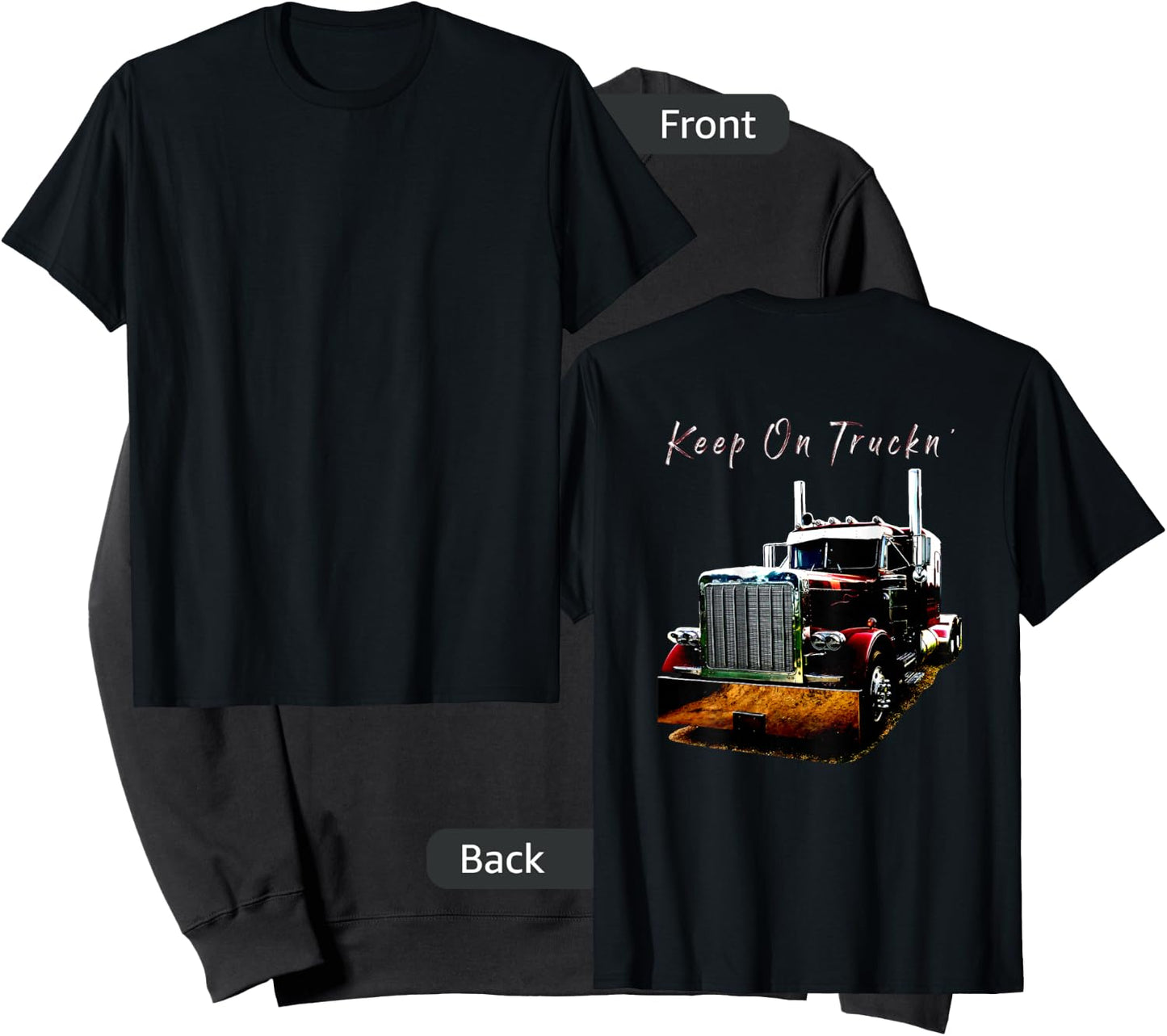 Adult and Youth Semi Truck Keep On Truckn Back Design Sweatshirt - Sweatshirt | Black