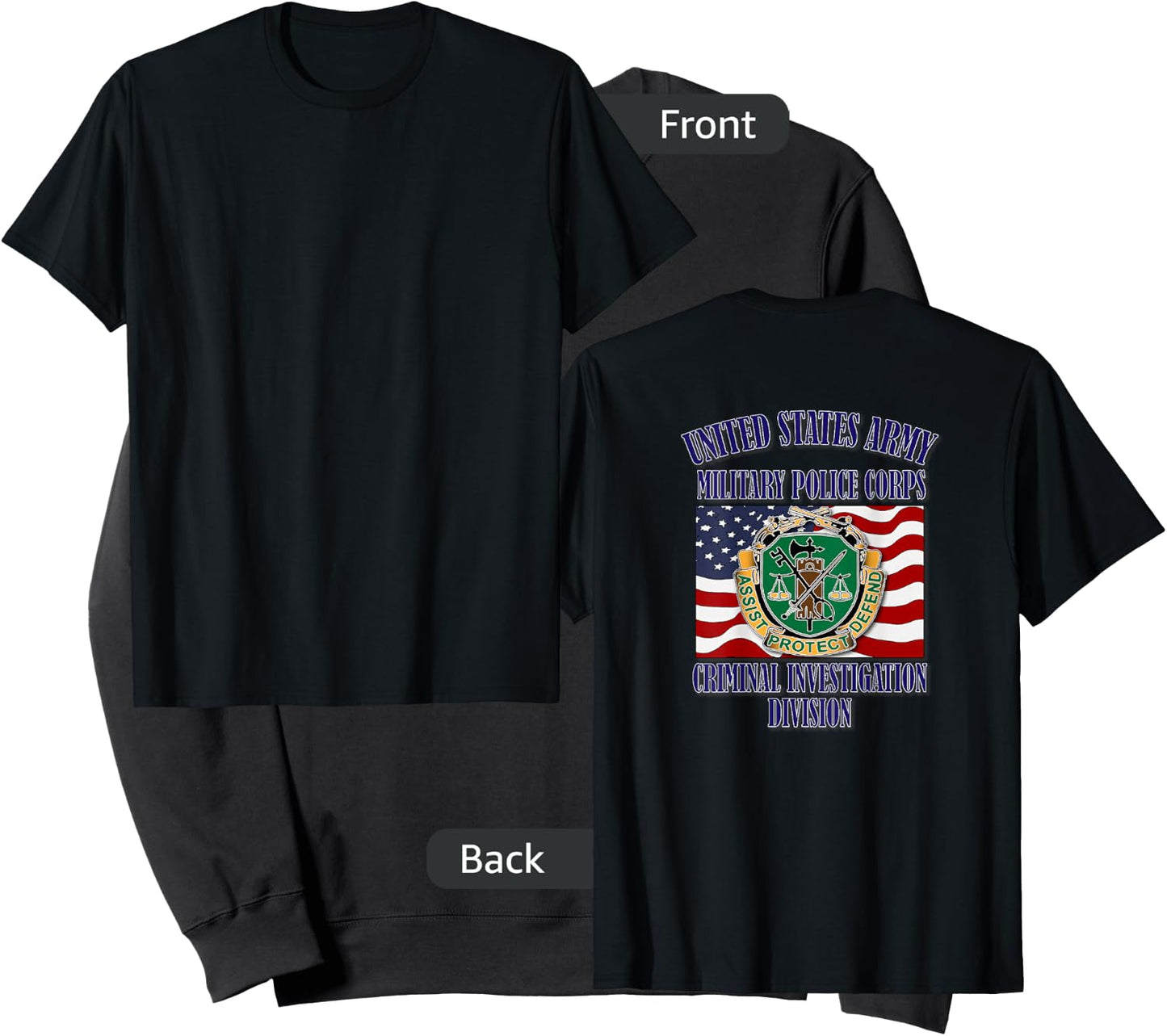 U.S. Army Military Police CID (Back Design) Sweatshirt - Sweatshirt | Black