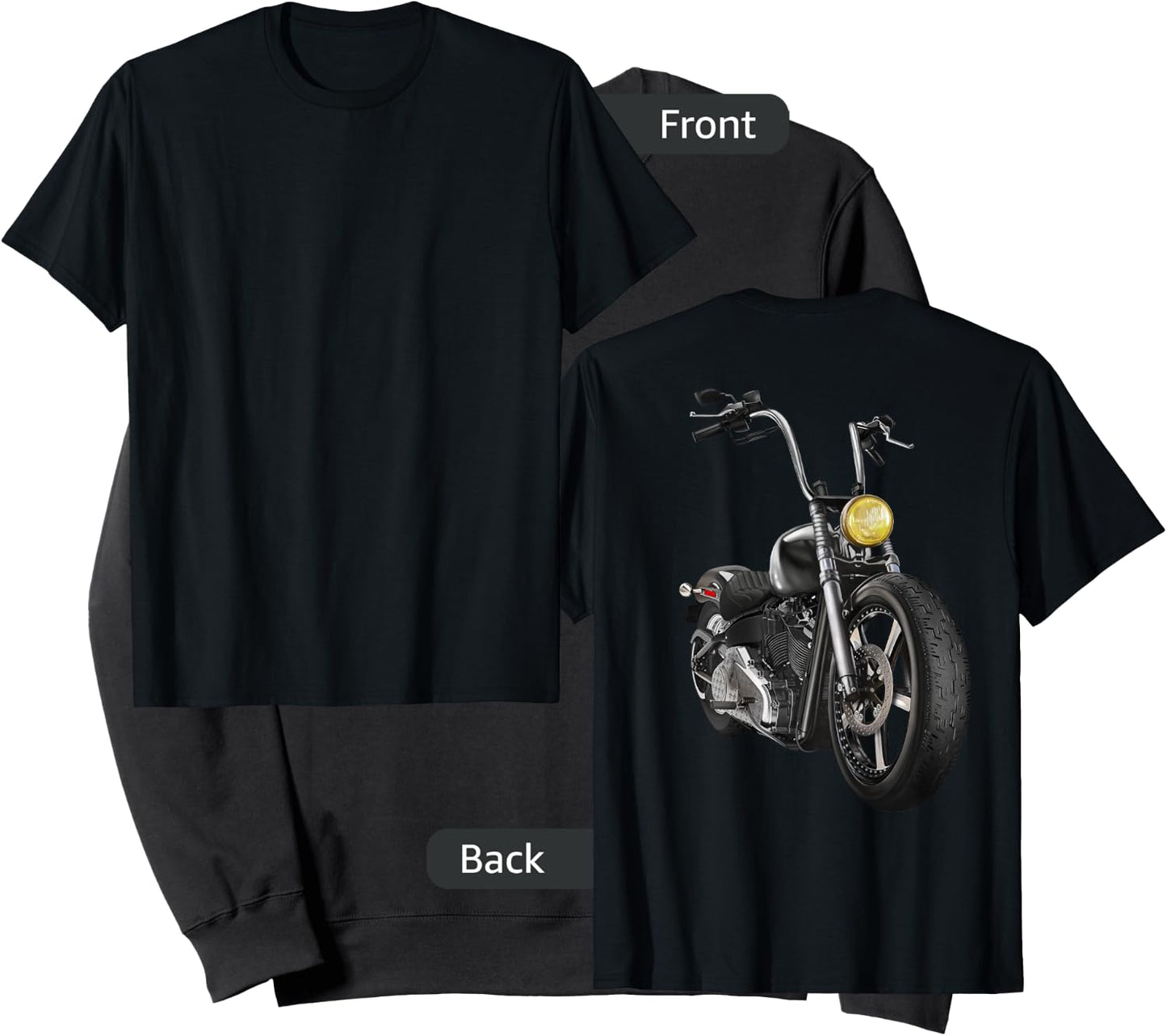 Hand Drawn Chopper Motorcycle Sweatshirt - Sweatshirt | Black