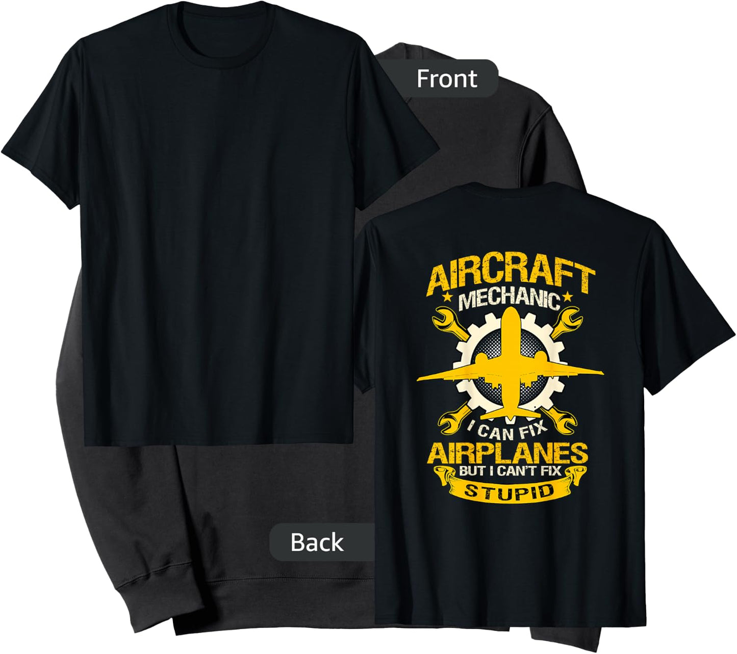 Airplane Mechanic Gift Design On Back Of Clothing Sweatshirt - Sweatshirt | Black