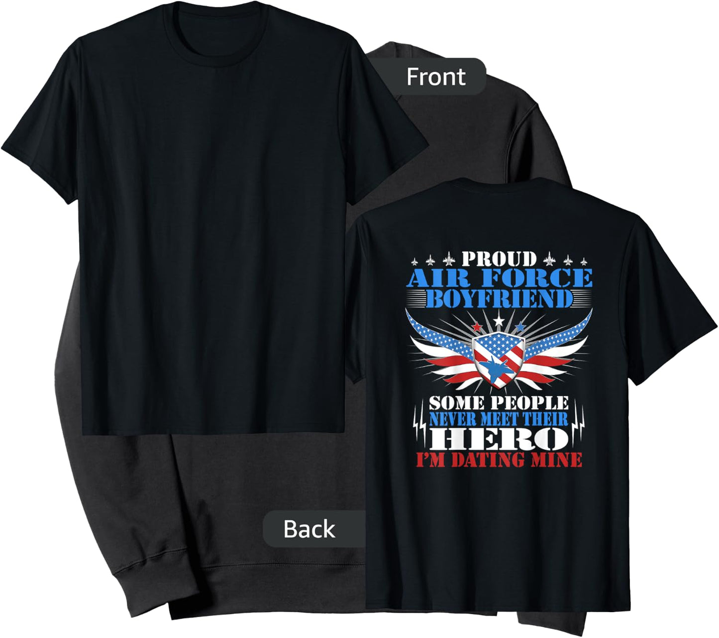 Some Never Meet Their Hero - Proud Air Force Boyfriend Gift Sweatshirt - Sweatshirt | Black