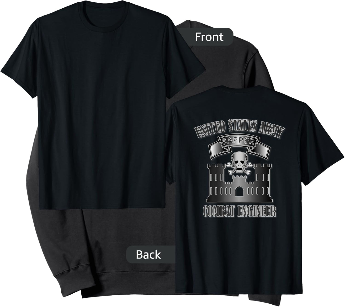 U.S. Army Sapper- Combat Engineer (Back Design) Sweatshirt - Sweatshirt | Black