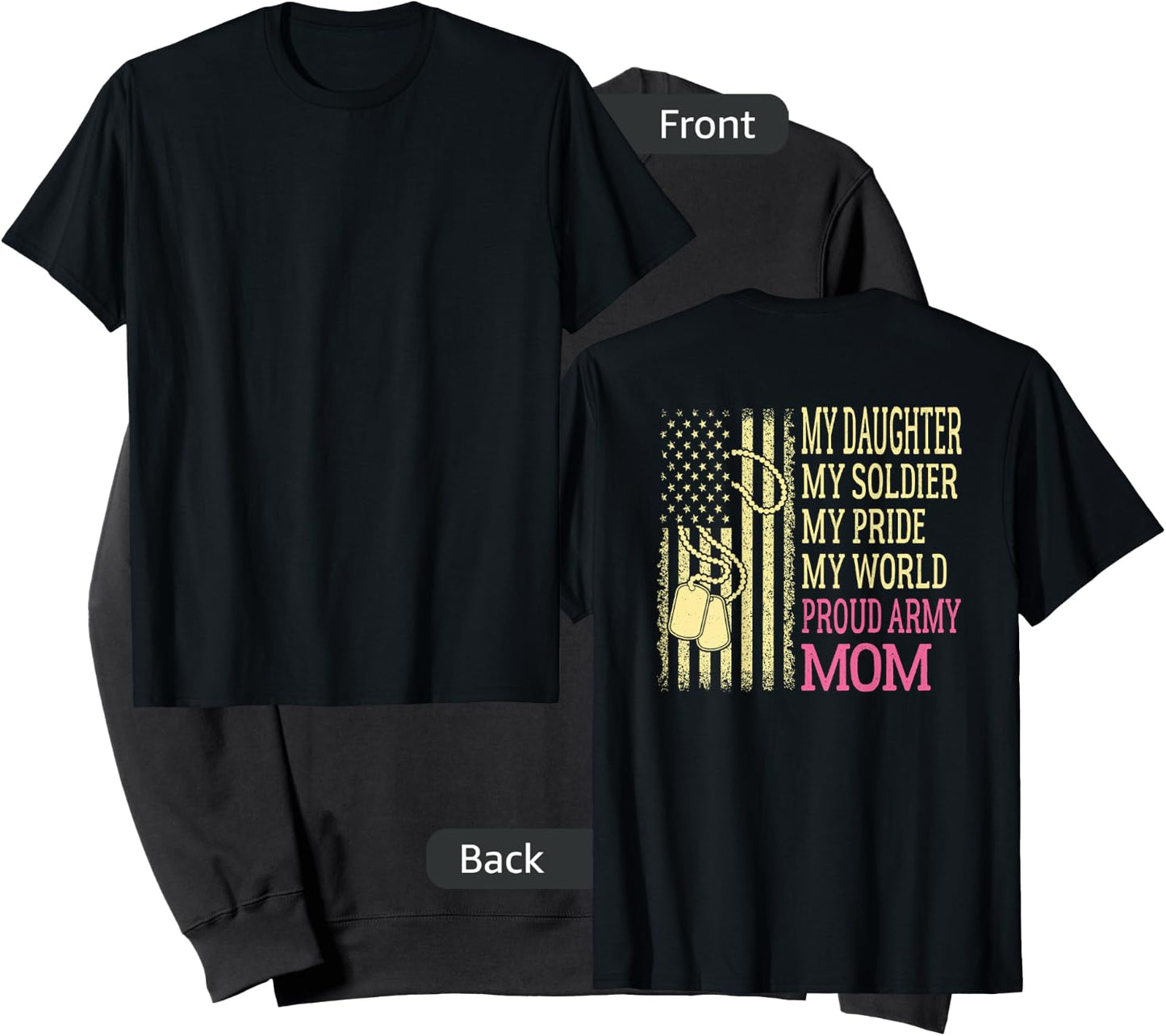 My Daughter My Soldier Proud Army Mom Pride Military Mother Sweatshirt - Sweatshirt | Black