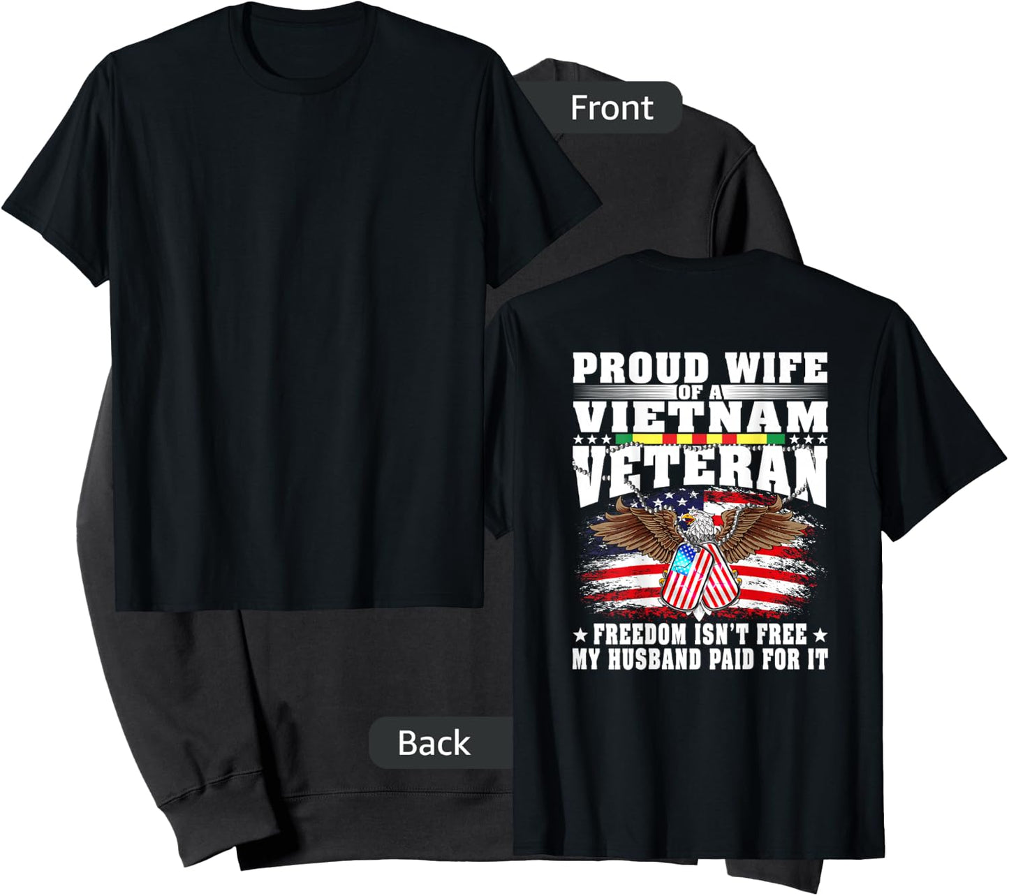 Proud Wife Of Vietnam Veteran - Military Vet's Spouse Gift Sweatshirt - Sweatshirt | Black
