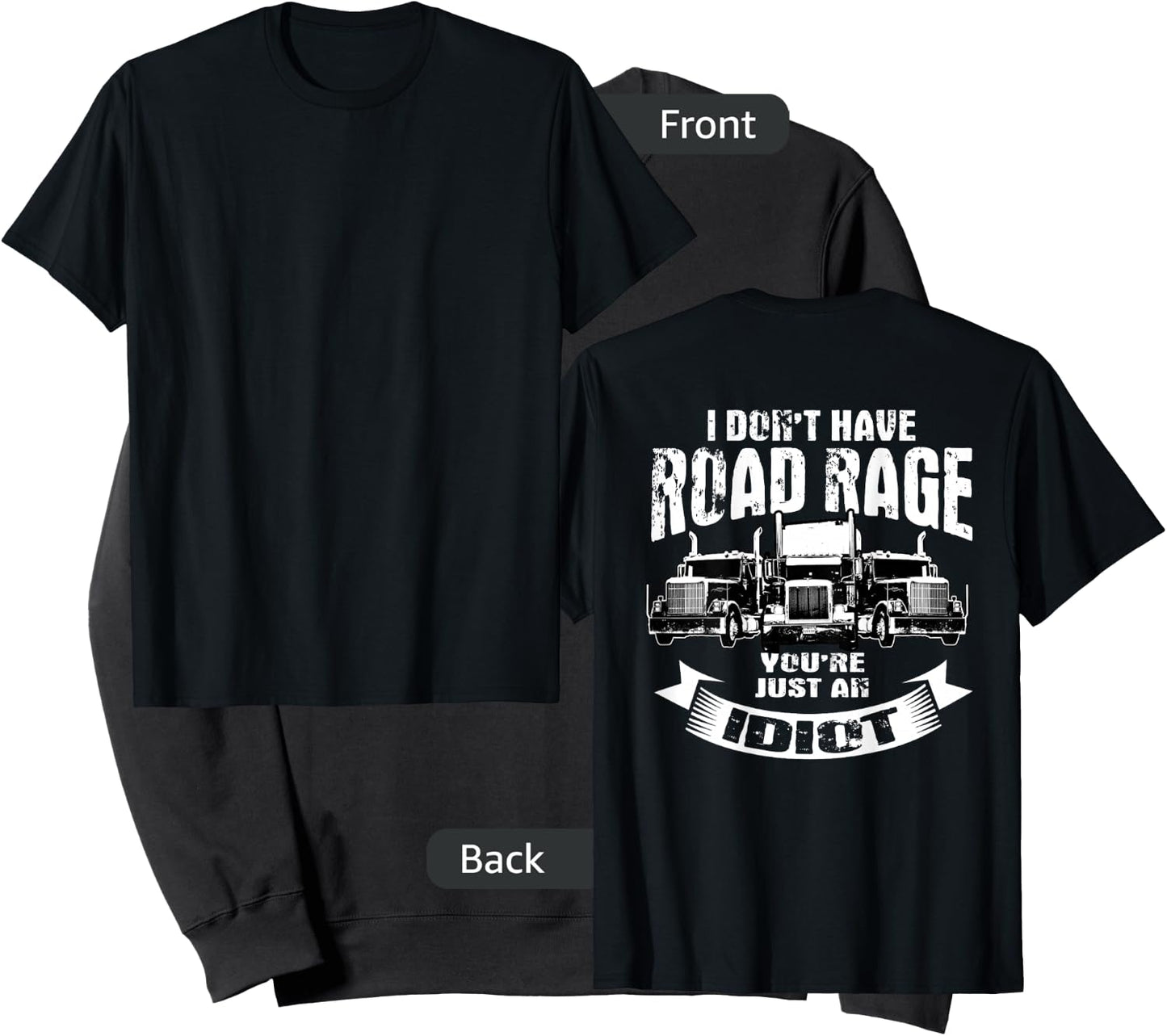 Trucker Gifts Tractor Trailer 18 Wheeler Design On Back Sweatshirt - Sweatshirt | Black