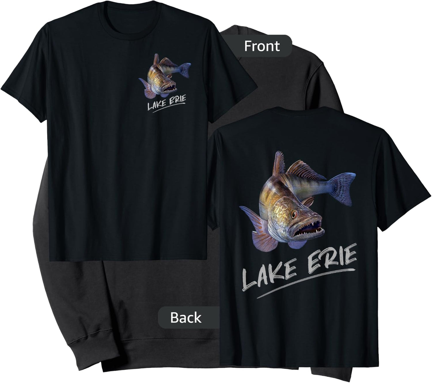 Lake Erie Walleye Fishing Fisherman Sweatshirt - Sweatshirt | Black