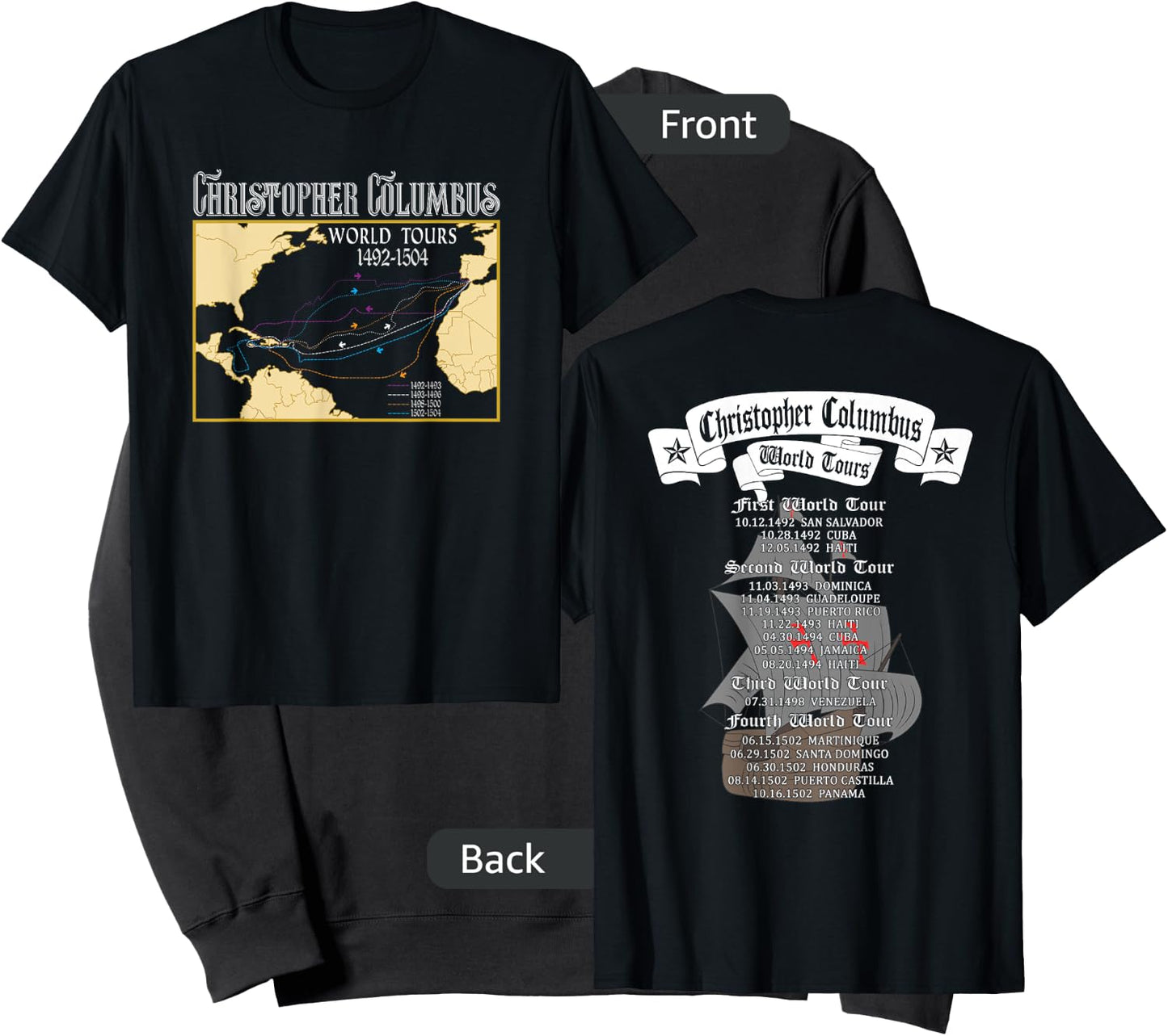 Christopher Columbus World Tours with Backprint Columbus Sweatshirt - Sweatshirt | Black
