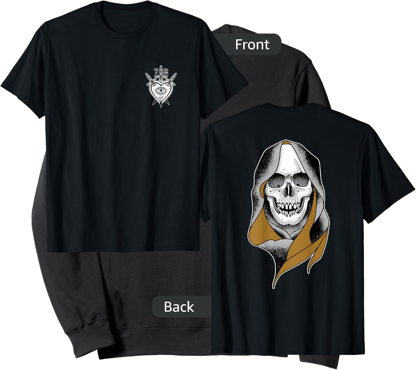 Grim Reaper AmericanTraditional Skull Tattoo Sweatshirt - Sweatshirt | Black