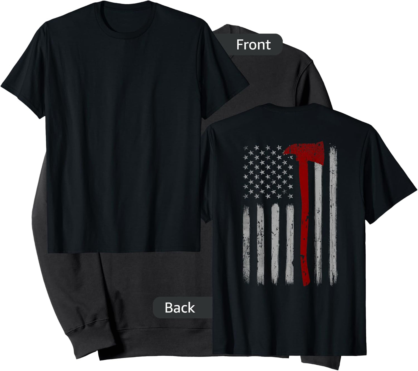 Patriotic Firefighter USA Flag Axe American Flag Fireman Sweatshirt - Sweatshirt | Black