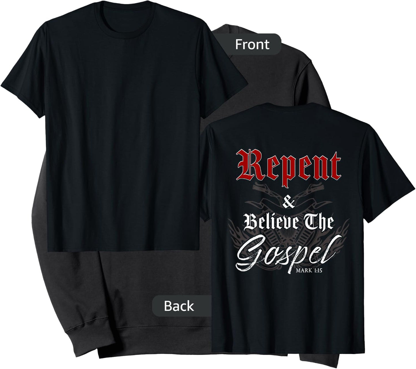 Repent & Believe the Gospel Motorcycle Christian Faith Biker Sweatshirt - Sweatshirt | Black